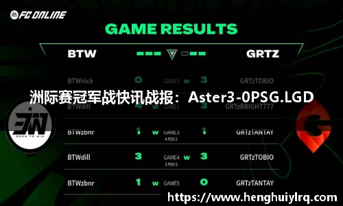洲际赛冠军战快讯战报：Aster3-0PSG.LGD